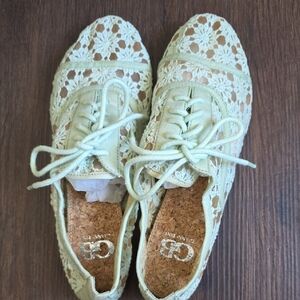 Gianni Bini Mint Green Crochet Lace Espadrille Sneakers
